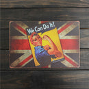 WE CAN Sheet Metal Drawing Vintage Metal Painting Tin Library Office Wall Poster Sign