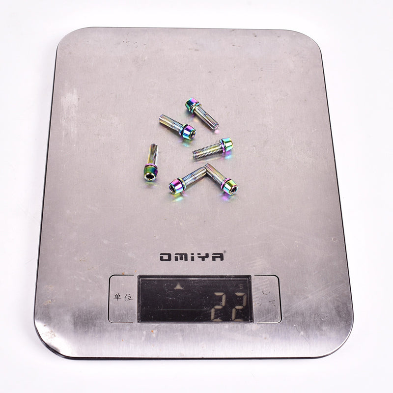 6Pcs/Box Mountain Bike Bicycle Handlebar Alloy Screw Titanium Plated Screw M5/M6*18MM