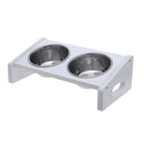 Raise Pet Bowls Cat Pet Food Water Bowl Stand Feeder w/ 2 Stainless Steel Bowls and Anti Slip Feet for Small Medium Cats and Dogs