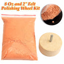 8Oz 230g Cerium Oxide Polishing Powder with 2 Inch Felt Polishing Wheel