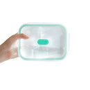 Kalar 640/1000ml Lunch Box Food Grade Glass 2 Grid Outdoor Camping Picnic Food Container