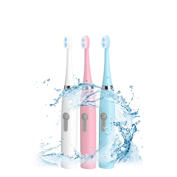 Ultrasonic Whitening Electric Toothbrush 8 Soft Brush Heads 6 Speed Waterproof Tooth Oral Care Brush Battery Electric Tooth Clean