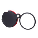 5X Glass Lens Pocket Magnifier with Leather Pouch Folding Magnifying Tool
