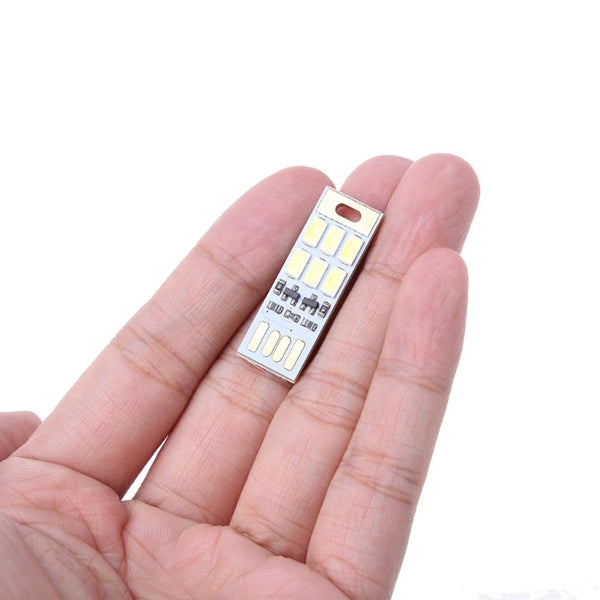 Mini 1W USB 6 LED Touch Stepless Dimming / Light-controlled Night Card Light for Power Bank Computer
