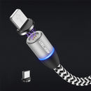 USLION 3A LED 360 Degree Rotate Magnetic TPE Fast Charging 1M Type-C Data Cable for Samsung S10+ Xiaomi Redmi Note8 HUAWEI P30Pro