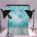 1x1.5m 3x5FT Wood Floor Azure Blue Vinyl Studio Photo Background Backdrop Props