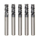 5pcs 6mm Head 4 Flute Tungsten Steel End Mill Cutter