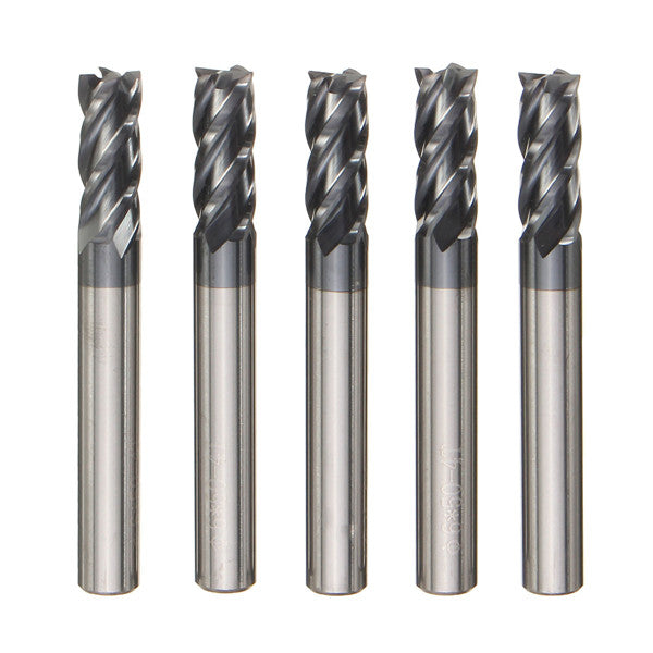 5pcs 6mm Head 4 Flute Tungsten Steel End Mill Cutter