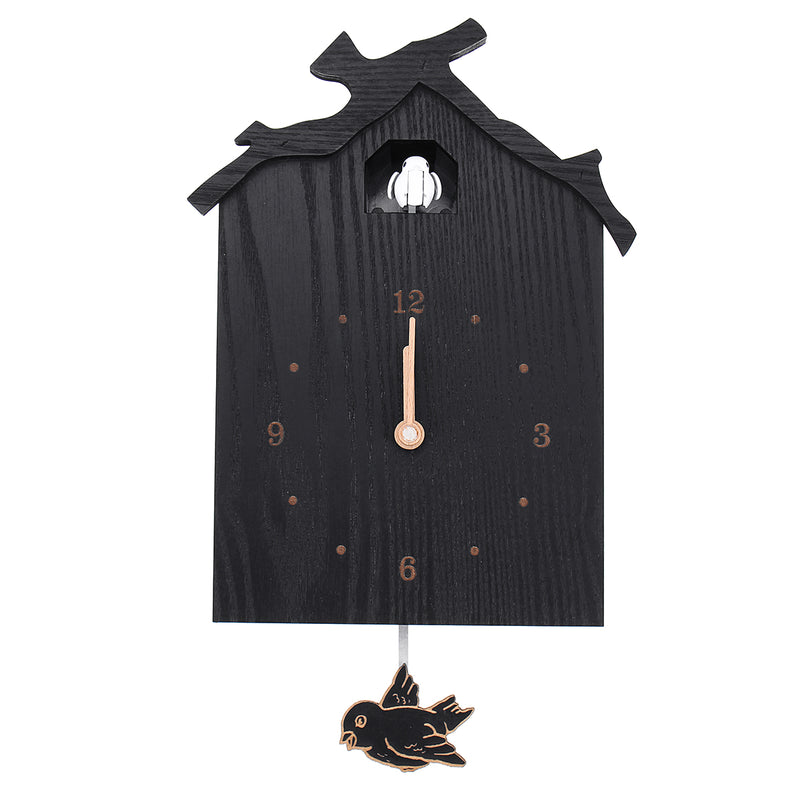 Antique Wall Cuckoo Clock Black DIY Home Christmas Holiday Gift Presents Retro Minimalist Creative Pendulum