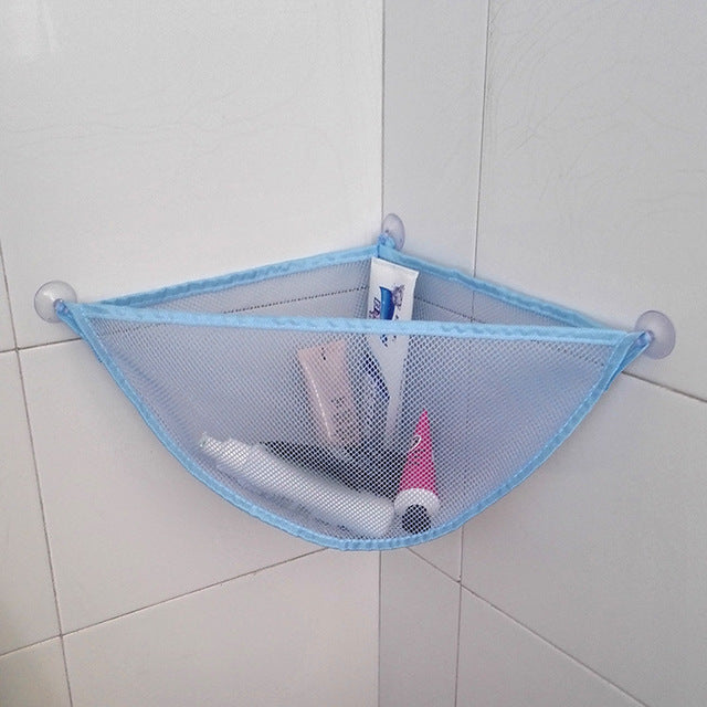 Powerful Sucker Home Bathroom Storage Supplies Multifunctional Children's Toys Storage Hanging Bag Mesh Cloth Drain