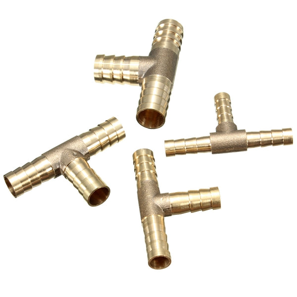 6mm 8mm 10mm 12mm Brass T Piece 3 Way Fuel Hose Joiner Connector For Air Oil Gas