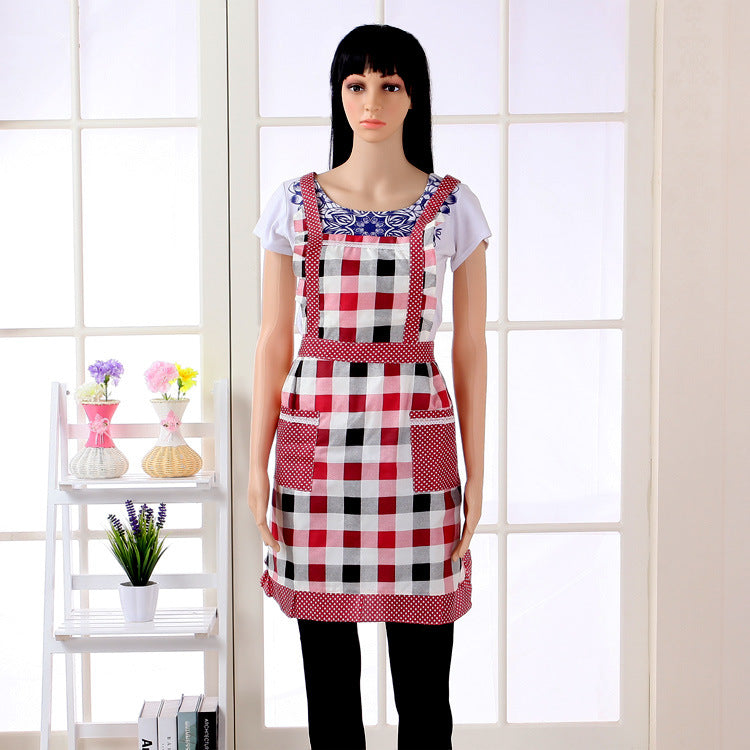 Honana Women Lady Kitchen Aprons Dress Restaurant Home Kitchen Pocket Cooking Funny Cotton Aprons