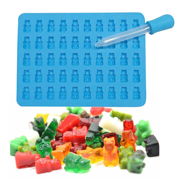50 Cavity Silicone Gummy Bear Chocolate Mold Cake Jelly Candy Ice Tray Baking Tool