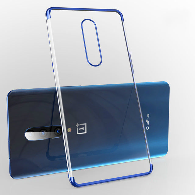 Bakeey Plating Transparent Shockproof Soft TPU Back Cover Protective Case for OnePlus 7 PRO
