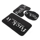 3Pcs Non-slip Word Design Pedestal Lid Mat Bath Toilet Seat Cover Carpet Rug Set