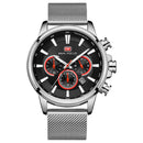 MINI FOCUS MF0142G Ultra Thin Mesh Strap Calendar Luminous Business Men Watch Quartz Watch