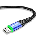 USLION US0127 3A LED Nylon Micro USB Fast Charging Data Cable for Samsung S6 S7 HUAWEI Xbox Xiaomi Redmi 6 7 LG Nokia