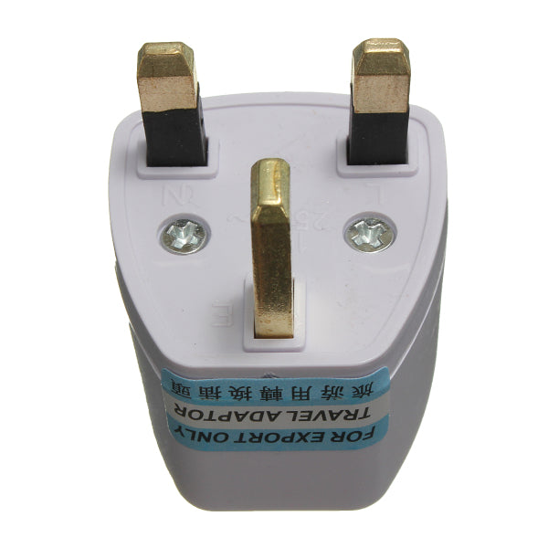 Universal US/EU To UK AC Power Adapter Travel Converter Adapter 3 Pins 110V-240V White