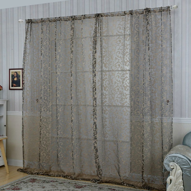 Honana WX-C9 1x2m Fashion European Style Voile Door Window Curtain Room Divider Sheer Curtain Home Decor