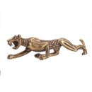 Chinese Antique Collection Asian Brass leopard Exquisite Pen Holder Statue Decorations