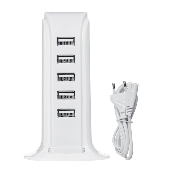 5 Port 4A USB Desktop Charger Quick Charging Station ABS Stand Charger