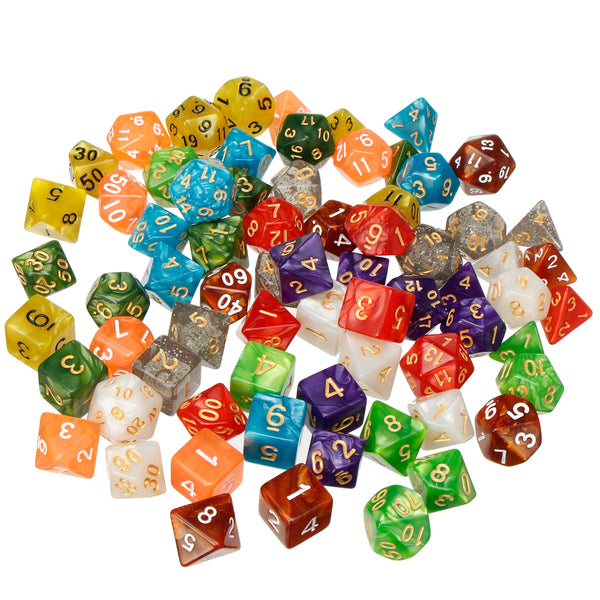 70Pcs Acrylic Polyhedral Dices Set Role Playing Game Dice Gadget for Dungeons Dragons D20 D12 D10 D8 D6 D4 Games
