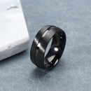 8mm Black Stainless Steel Men Ring Jewelry Clothing Accessories