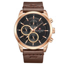 NAVIFORCE 9148 Waterproof 24 hour Date Display Quartz Watch Business Leather Strap Men Watch