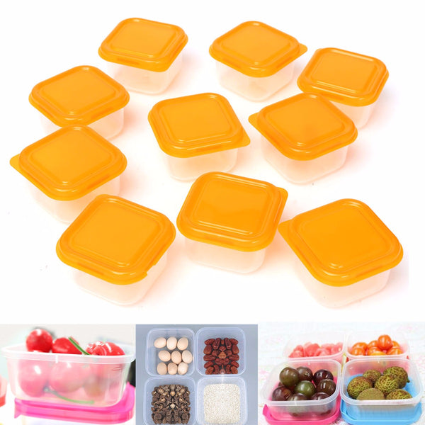 10Pcs/Set Mini Storage Box Plastic Container Baby Weaning Feeding Food Freezer Kitchen Box