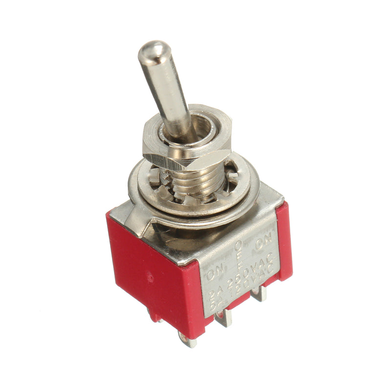 10pcs Red Toggle Switch DPDT On-Off-On 6 PINs 3 Position 5A 120Vac /2A 250Vac
