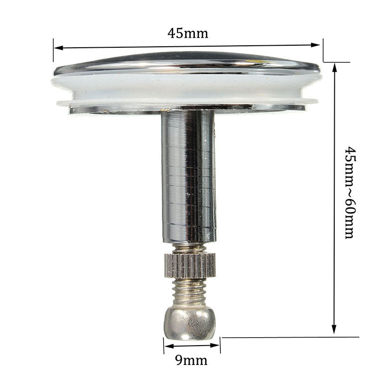 45mm Bathtub Brass Chock Plug Adjustable Replacement Pop Up Basin Sink Component.