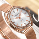 REBIRTH RE115 Diamond Dial Case Women Wrist Watch Full Steel Elegant Design Quartz Watch