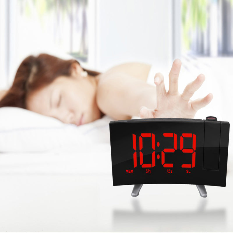 Sensitive LED Digital Projection Clock FM Radio Dual Alarm Clock With USB Charging Desktop Electronic LED Clock