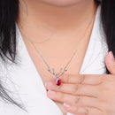 Sweet Style Deer Women Pendant Necklace Rose Gold Ruby Gold Plated Necklace