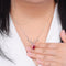 Sweet Style Deer Women Pendant Necklace Rose Gold Ruby Gold Plated Necklace
