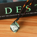 DIY Natural Fluorite Octahedron Pendant Rough Crystal Specimen Necklace Healing Decorations