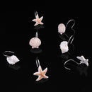 12Pcs/Pack Barthroom Shower Curtain Hooks Set for Shower Rod Beach Themed Starfish Shell Seashells Hook