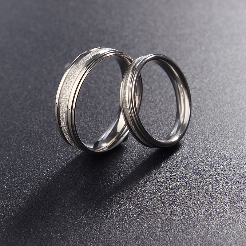 Sweet Couple Ring Silver Plated Simple Wedding Finger Ring
