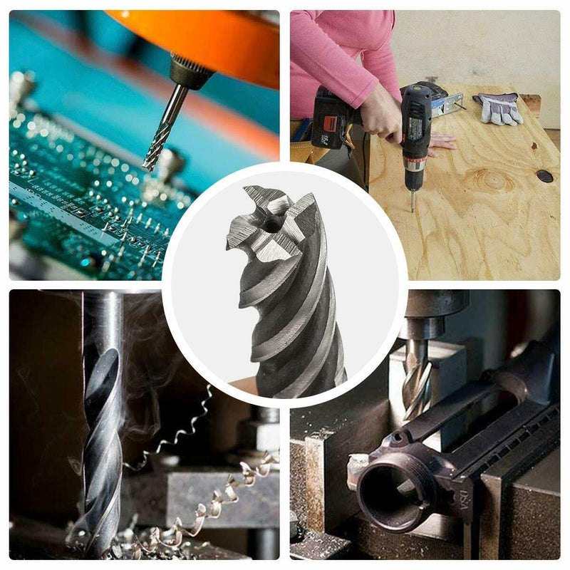 8Pcs/Set Milling Cutter Drill Bit Tools Solid Carbide End Milling Cutter 4 Flute HSS 1/16-1/2 Inch