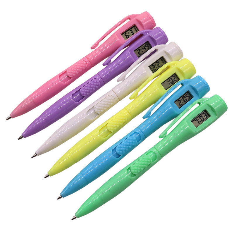 1Pcs Creative Digital Clock Ballpoint Pen Electronic Watch Student Pen New Student Stationery