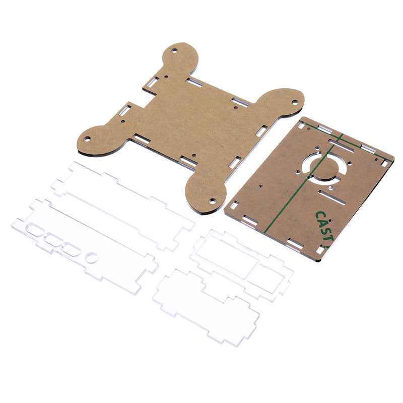 3Pcs Black Acrylic Wall Mounted Protective Case Support Cooling Fan for Raspberry Pi 4 Model B