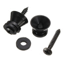 2pcs Black Strap Lock Buttons End Pins Cushion Screws For Guitar Bass