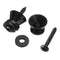 2pcs Black Strap Lock Buttons End Pins Cushion Screws For Guitar Bass