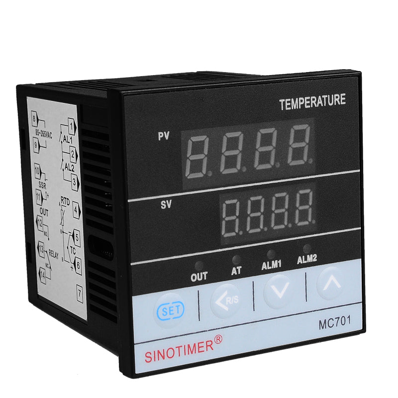 MC701 Universal Input Digital PID Thermostat Instrument SSR Relay Output for Heat Cool with  Alarm