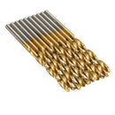Doersupp 50Pcs Titanium Coated Twist Drill Bit Set 1/1.5/2/2.5/3mm HSS Wood Metal Drilling Tool