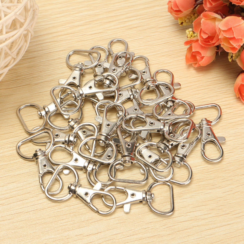 25Pcs Metal Swivel Lobster Claw Clasps Keychain Luggage Buckle DIY Handmade Accessories