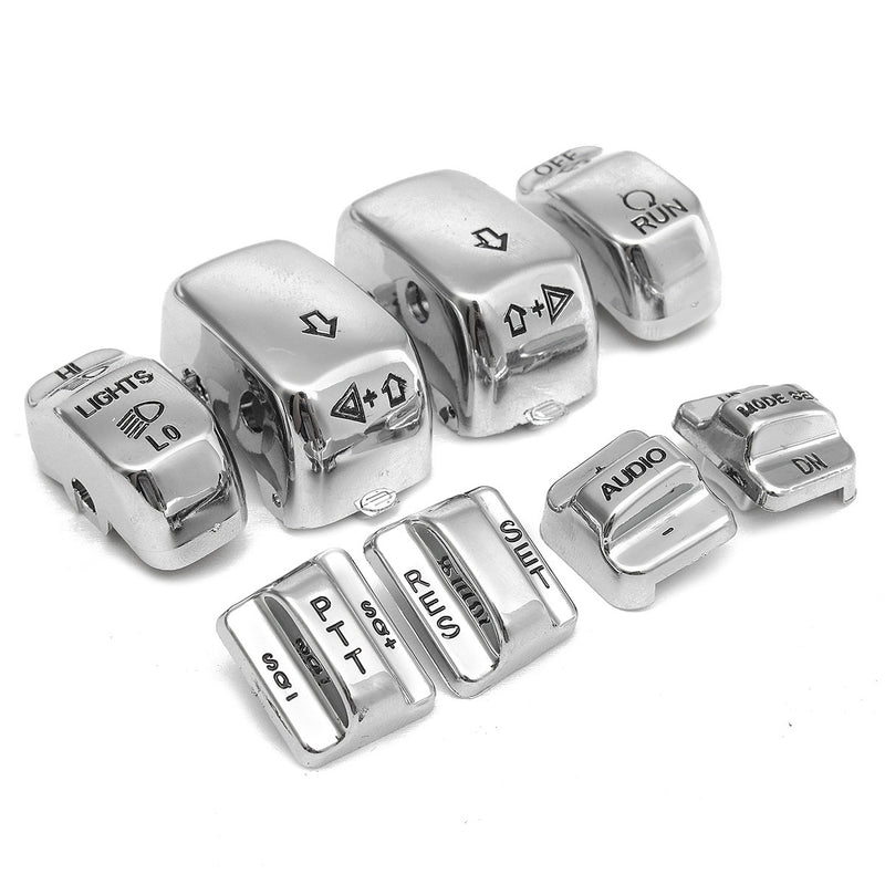 Chrome Switch Housing Cover Caps for Harley 883 XL1200 Road King/Electra Glide