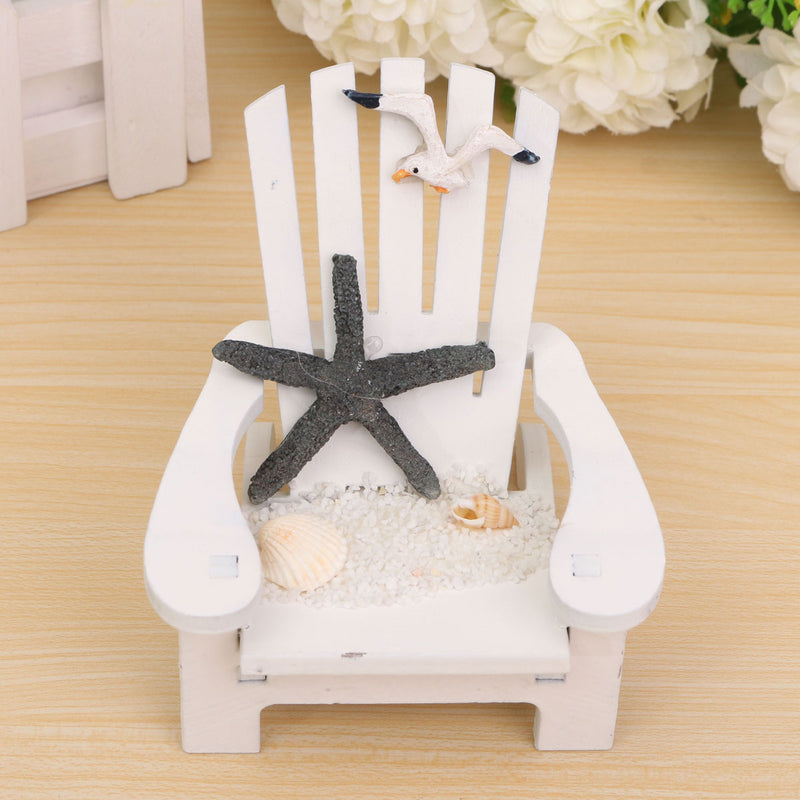 Mediterranean Style Wooden Mini Chairs Desktop Ornaments Home Garden Decoration Furnishings