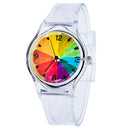 Deffrun Transparent Unique Style Student Wrist Watch Silicone Watch Band Quartz Watch