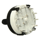 2pcs 1 Pole 12 Way 0.3A 250VAC Black Rotary Switch Solder Terminals Car 18 Teeth Shaft